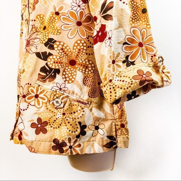 Serengeti Retro Floral Jacket Top Sz L - Picture 6 of 12